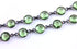 Green Amethyst Faceted Puff Coin Bezel Chain, (BC-GAM-99)